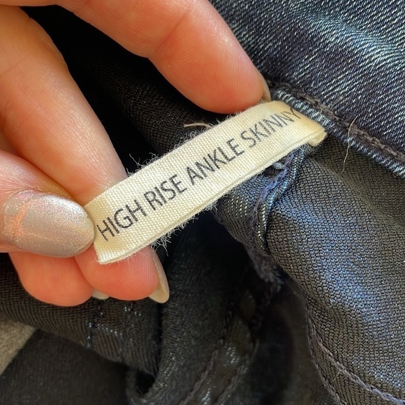 RAG & BONE Women’s High Rise Ankle Skinny Alembic Blue Raw Hem Jeans EUC Size 25 - Picture 9 of 10